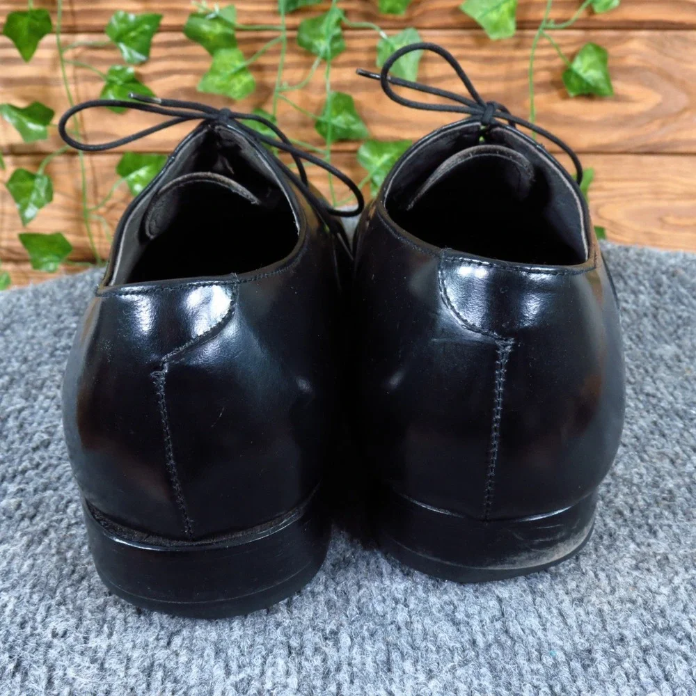 Stafford 014-2071 Mens Cap Toe Oxford Shoe Size 9 EEE Formal Dress Black Leather